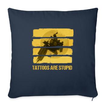 Tatouage Tatouage Art Tatoueur - Housse de coussin décorative 45 x 45 cm - bleu marine - Devant