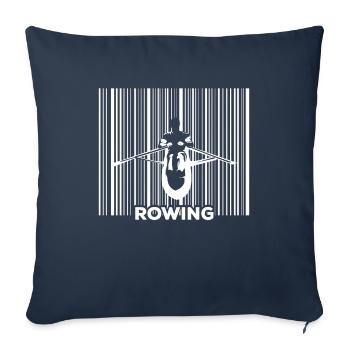 Aviron Aviron Aviron Bateau Aviron - Housse de coussin décorative 45 x 45 cm - bleu marine - Devant