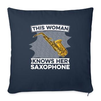 Sax Saxophone Saxophone Musician Jazz - Sofa pillowcase 17,3'' x 17,3'' (45 x 45 cm) - navy - Front
