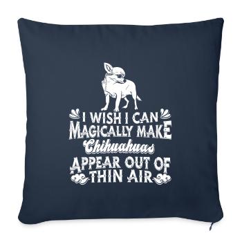 Chien Chihuahua - Housse de coussin décorative 45 x 45 cm - bleu marine - Devant