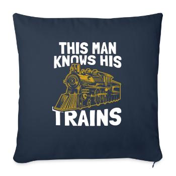 Railway Railway Train Train Train Driver - Sofa pillowcase 17,3'' x 17,3'' (45 x 45 cm) - navy - Front