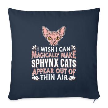 Sphynx Chat - Housse de coussin décorative 45 x 45 cm - bleu marine - Devant