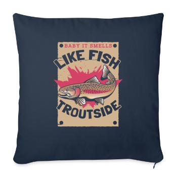 Pêcheur Pêcheur Pêcheurs Pêche - Housse de coussin décorative 45 x 45 cm - bleu marine - Devant