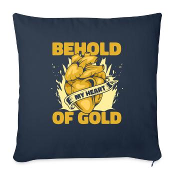 Mines d’or - Housse de coussin décorative 45 x 45 cm - bleu marine - Devant