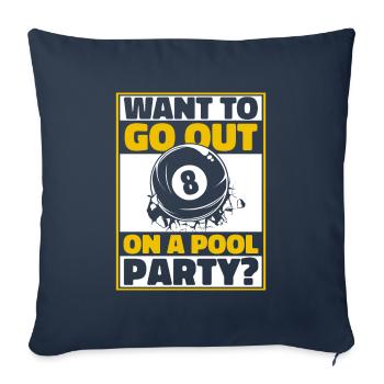 Billard 8 boules - Housse de coussin décorative 45 x 45 cm - bleu marine - Devant