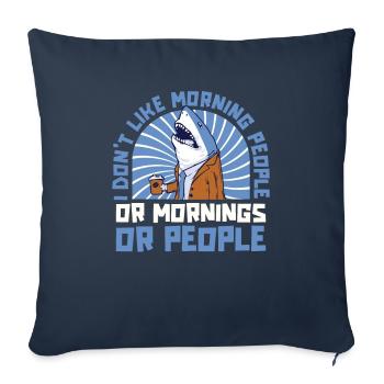 Requin - Housse de coussin décorative 45 x 45 cm - bleu marine - Devant