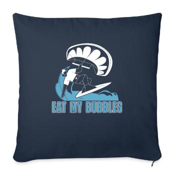 Kitesurf Kiteboard Kite Kite Kiten - Housse de coussin décorative 45 x 45 cm - bleu marine - Devant
