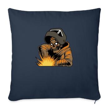 Soudeur Schlosser Schädel - Housse de coussin décorative 45 x 45 cm - bleu marine - Devant