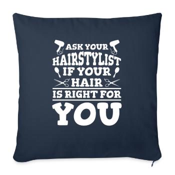 Hairdresser Hairstylist Funny - Sofa pillowcase 17,3'' x 17,3'' (45 x 45 cm) - navy - Front