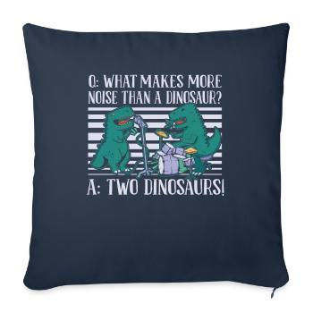 Dinosaure Dinosaure adulte - Housse de coussin décorative 45 x 45 cm - bleu marine - Devant