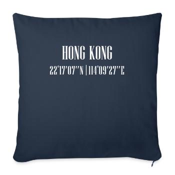 Coordonnées de la ville - Housse de coussin décorative 45 x 45 cm - bleu marine - Devant