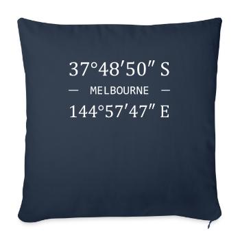 Coordonnées de la ville - Housse de coussin décorative 45 x 45 cm - bleu marine - Devant