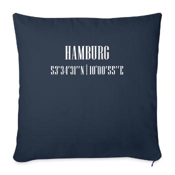 Coordonnées de la ville - Housse de coussin décorative 45 x 45 cm - bleu marine - Devant