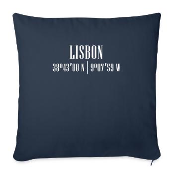 Coordonnées de la ville - Housse de coussin décorative 45 x 45 cm - bleu marine - Devant