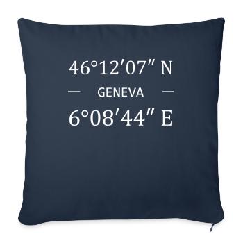 Coordonnées de la ville - Housse de coussin décorative 45 x 45 cm - bleu marine - Devant