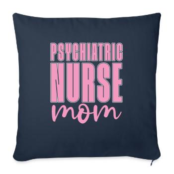 Maman infirmière - Housse de coussin décorative 45 x 45 cm - bleu marine - Devant