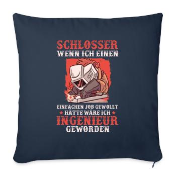 Blacksmith Metal worker Lustig Schlosser - Sofa pillowcase 17,3'' x 17,3'' (45 x 45 cm) - navy - Front