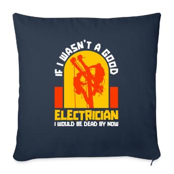 Electrician Electronics technician Construction electrician - Sofa pillowcase 17,3'' x 17,3'' (45 x 45 cm) - navy - Front