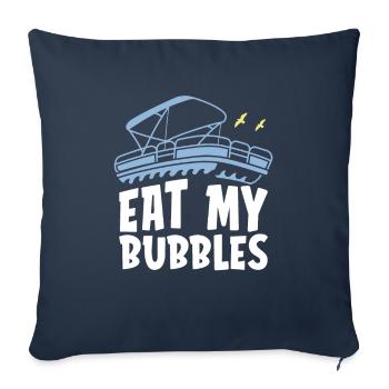 Ponton bateau mange mes bulles - Housse de coussin décorative 45 x 45 cm - bleu marine - Devant