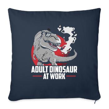 Dinosaure Dinosaure adulte - Housse de coussin décorative 45 x 45 cm - bleu marine - Devant