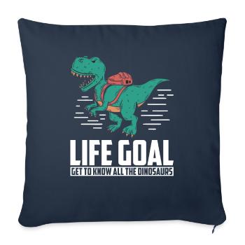 Dinosaure Dinosaure adulte - Housse de coussin décorative 45 x 45 cm - bleu marine - Devant