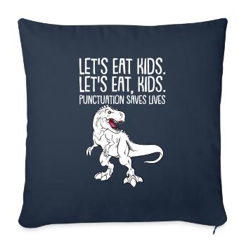 Dinosaure Dinosaure adulte - Housse de coussin décorative 45 x 45 cm - bleu marine - Devant