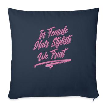Coiffeur Coiffeur Coiffeur - Housse de coussin décorative 45 x 45 cm - bleu marine - Devant