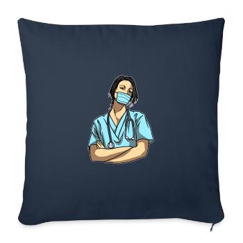 Infirmier - Housse de coussin décorative 45 x 45 cm - bleu marine - Devant