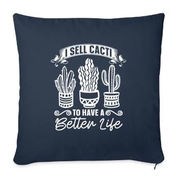 Cactus Jardin Cactus - Housse de coussin décorative 45 x 45 cm - bleu marine - Devant
