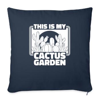 Cactus Jardin Cactus - Housse de coussin décorative 45 x 45 cm - bleu marine - Devant