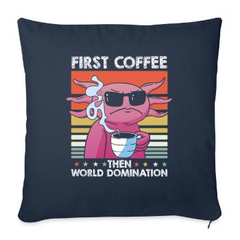 Axolotl Lunettes de soleil Café - Housse de coussin décorative 45 x 45 cm - bleu marine - Devant