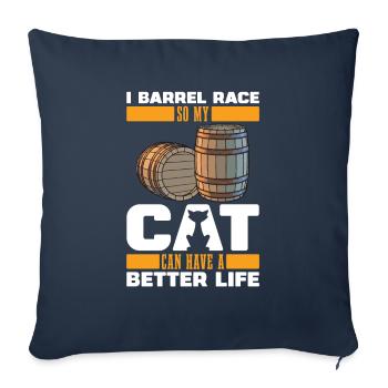 Barrel Racing Western Riding Barrel Racing Cat - Sofa pillowcase 17,3'' x 17,3'' (45 x 45 cm) - navy - Front