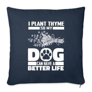 Thyme Herb Dog - Sofa pillowcase 17,3'' x 17,3'' (45 x 45 cm) - navy - Front
