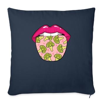 Broccoli Lips - Sofa pillowcase 17,3'' x 17,3'' (45 x 45 cm) - navy - Front