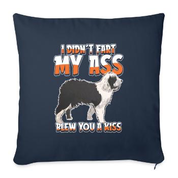Vieux berger anglais Bobtail - Housse de coussin décorative 45 x 45 cm - bleu marine - Devant