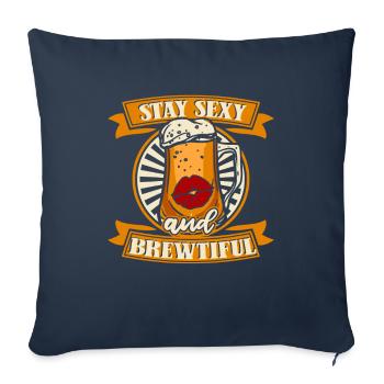 Bière artisanale Bière artisanale Brassage de bière artisanale - Housse de coussin décorative 45 x 45 cm - bleu marine - Devant