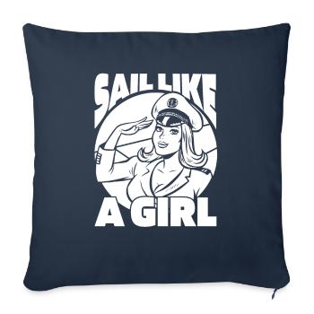 Sailing Sailboat Sailboat Women - Sofa pillowcase 17,3'' x 17,3'' (45 x 45 cm) - navy - Front