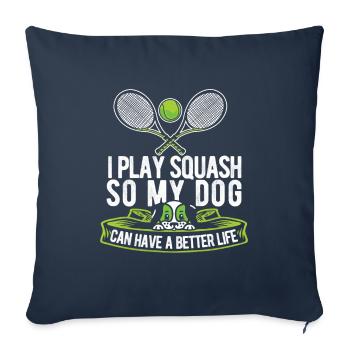 Squash Dog - Sofa pillowcase 17,3'' x 17,3'' (45 x 45 cm) - navy - Front