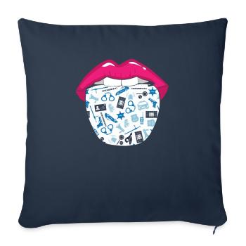 Policeman Police Tongue - Sofa pillowcase 17,3'' x 17,3'' (45 x 45 cm) - navy - Front