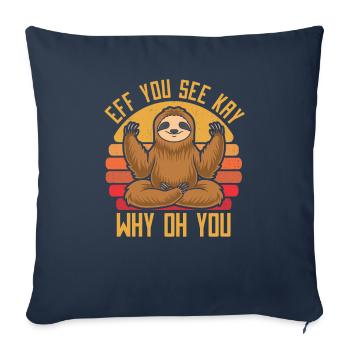 Sloth Funny Sloth Yoga - Sofa pillowcase 17,3'' x 17,3'' (45 x 45 cm) - navy - Front