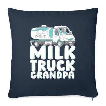 Camion de lait de vache Grandpa Milk - Housse de coussin décorative 45 x 45 cm - bleu marine - Devant