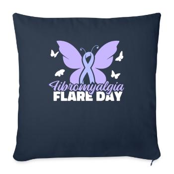 Fibromyalgie rhumatisme papillon - Housse de coussin décorative 45 x 45 cm - bleu marine - Devant