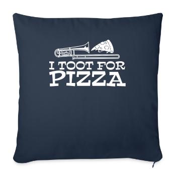 fanfare trombone pizza fanfare trombone - Housse de coussin décorative 45 x 45 cm - bleu marine - Devant