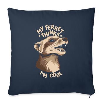 Ferret Iltis Cool - Housse de coussin décorative 45 x 45 cm - bleu marine - Devant