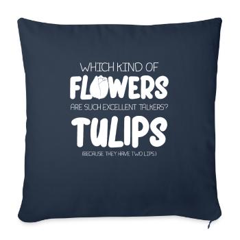 Tulips Humor Tulips - Sofa pillowcase 17,3'' x 17,3'' (45 x 45 cm) - navy - Front