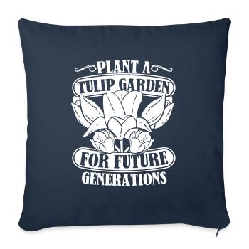 Tulips Tulips - Sofa pillowcase 17,3'' x 17,3'' (45 x 45 cm) - navy - Front