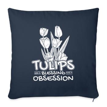 Tulips Tulips - Sofa pillowcase 17,3'' x 17,3'' (45 x 45 cm) - navy - Front