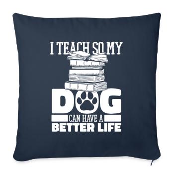 Enseignant Pédagogue - Housse de coussin décorative 45 x 45 cm - bleu marine - Devant