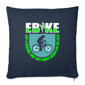 Vélo électrique Cool - Housse de coussin décorative 45 x 45 cm - bleu marine - Devant
