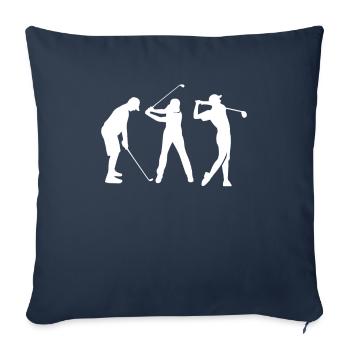 Golfeurs Joueurs de golf - Housse de coussin décorative 45 x 45 cm - bleu marine - Devant